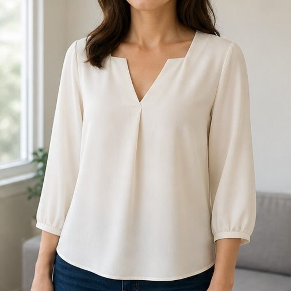 Cream Smocked Top - Picture 2 of 6